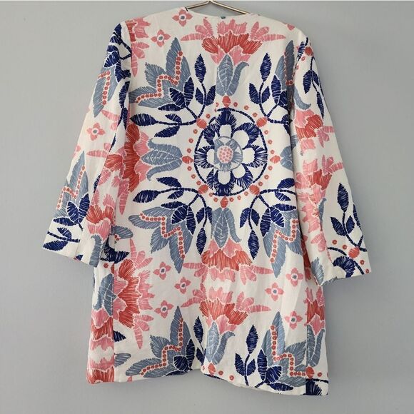 Hinge Floral Print Jacket Size Medium Long Sleeve Lined Fall Winter Nordstrom - Picture 3 of 7